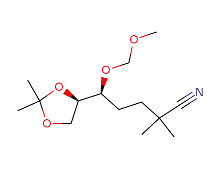 Molecular Structure of 374570-34-0 ((5S,6R)-6,7-(isopropylidenedioxy)-5-(methoxymethoxy)-2,2-dimethyl-1-heptanenitrile)