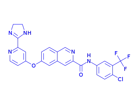 3-Isoquinolinecarboxamide,  N-[4-chloro-3-(trifluoromethyl)phenyl]-6-[[2-(4,5-dihydro-1H-imidazol-2-yl)-4-pyridinyl]oxy]-