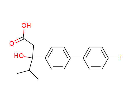 Molecular Structure of 95711-63-0 (4-Biphenylhydracrylic acid, 4'-fluoro-beta-isopropyl-, (+)-)