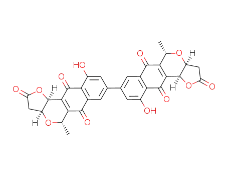 7',10-Dihydroxy-5,5'-dimethyl-3,3',3a,3'a,5,5',11b,11'b-octahydro-2H,2'H-[8,9'-bifuro[3,2-b]naphtho[2,3-d]pyran]-2,2',6,6',11,11'-hexone