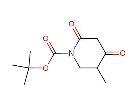 Molecular Structure of 942425-69-6 (tert-Butyl 5-Methyl-2,4-dioxopiperidine-1-carboxylate)