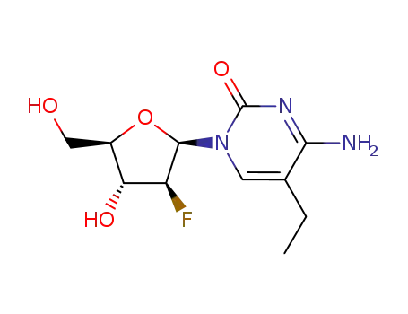 Molecular Structure of 95740-17-3 (4-amino-5-ethyl-1-[(2R,3S,4R,5R)-3-fluoro-4-hydroxy-5-(hydroxymethyl)oxolan-2-yl]pyrimidin-2-one)