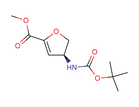 Molecular Structure of 96014-60-7 (2-Furancarboxylic acid,
4-[[(1,1-dimethylethoxy)carbonyl]amino]-4,5-dihydro-, methyl ester, (S)-)