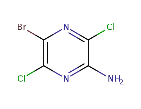 Molecular Structure of 960510-36-5 (2-amino-5-bromo-3,6-dichloropyrazine)