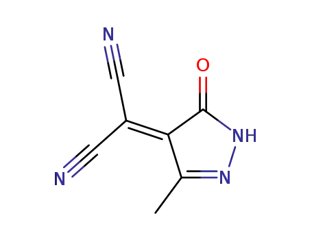 Molecular Structure of 96127-24-1 (Propanedinitrile,  (1,5-dihydro-3-methyl-5-oxo-4H-pyrazol-4-ylidene)-  (9CI))