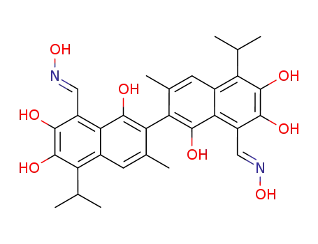 [2,2'-Binaphthalene]-8,8'-dicarboxaldehyde,1,1',6,6',7,7'-hexahydroxy-3,3'-dimethyl-5,5'-bis(1-methylethyl)-, 8,8'-dioxime