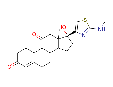 (8S,9S,10R,13S,14S,17R)-17-hydroxy-10,13-dimethyl-17-[2-(methylamino)-1,3-thiazol-4-yl]-1,2,6,7,8,9,12,14,15,16-decahydrocyclopenta[a]phenanthrene-3,11-dione