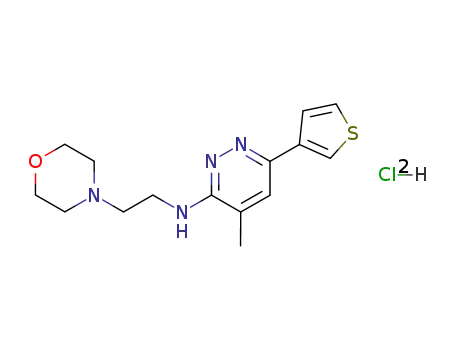 Molecular Structure of 94275-65-7 (4-methyl-N-[2-(morpholin-4-yl)ethyl]-6-(thiophen-3-yl)pyridazin-3-amine dihydrochloride)