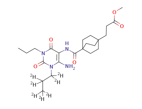 Bicyclo[2.2.2]octane-1-propanoic  acid,  4-[[[6-amino-1,2,3,4-tetrahydro-2,4-dioxo-3-propyl-1-(propyl-1,1,2,2,3,3,3-d7)-5-pyrimidinyl]amino]carbonyl]-,