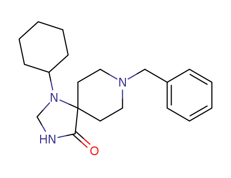 Molecular Structure of 95939-10-9 (8-benzyl-1-cyclohexyl-1,3,8-triazaspiro[4,5]decan-4-one)