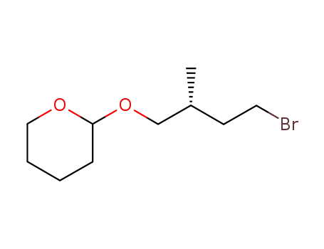 Molecular Structure of 66261-26-5 ((R)-4-(2-tetrahydropyranyloxy)-3-methyl-1-bromobutane)