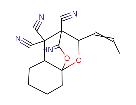 9-imino-12-(1-propenyl)-10,11-dioxatricyclo[6.2.2.0~1,6~]dodecane-7,7,8-tricarbonitrile
