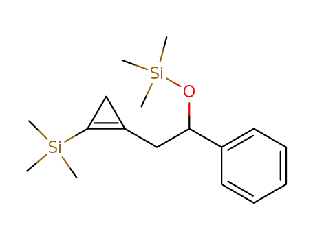 Molecular Structure of 97778-19-3 (Silane, trimethyl[1-phenyl-2-[2-(trimethylsilyl)-1-cyclopropen-1-yl]et hoxy]-)