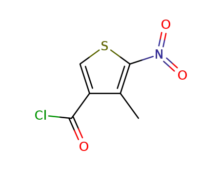 Molecular Structure of 97187-90-1 (3-Thiophenecarbonyl chloride, 4-methyl-5-nitro- (9CI))