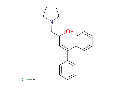 Molecular Structure of 970-35-4 (4,4-diphenyl-1-(pyrrolidin-1-yl)but-3-en-2-ol hydrochloride (1:1))