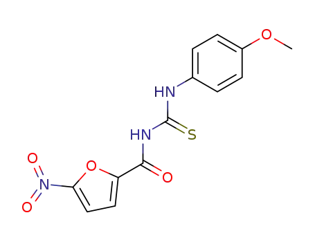 Molecular Structure of 97025-75-7 (N-[(4-methoxyphenyl)carbamothioyl]-5-nitrofuran-2-carboxamide)