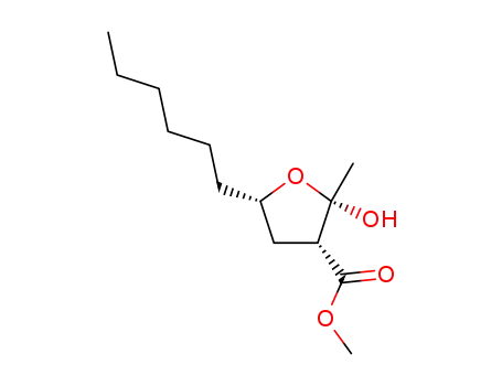 (2S,3R,5S)-5-Hexyl-2-hydroxy-2-methyl-tetrahydro-furan-3-carboxylic acid methyl ester