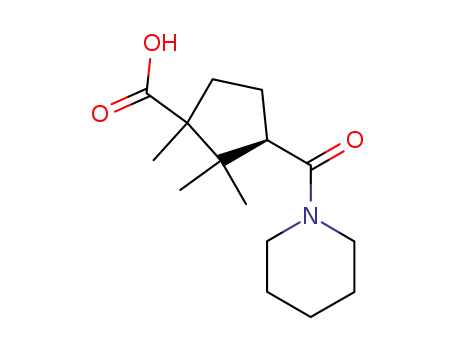 Molecular Structure of 97100-98-6 (1,2,2-TRIMETHYL-3-(PIPERIDINE-1-CARBONYL)-CYCLOPENTANECARBOXYLIC ACID)