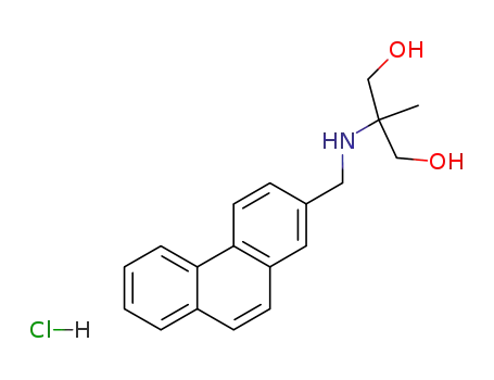 Molecular Structure of 96404-35-2 (1,3-Propanediol, 2-methyl-2-((2-phenanthrenylmethyl)amino)-, hydrochlo ride)