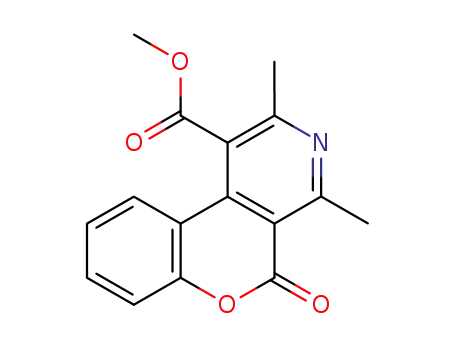 Molecular Structure of 97744-29-1 (methyl 2,4-dimethyl-5-oxo-5H-chromeno[3,4-c]pyridine-1-carboxylate)