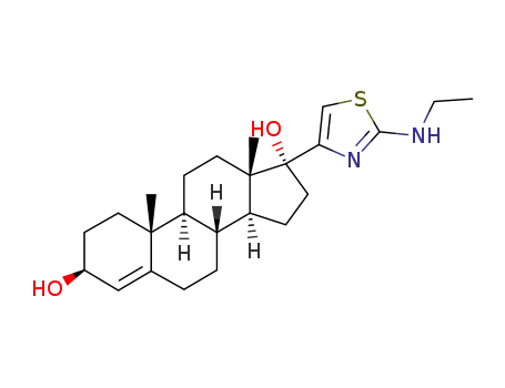 Molecular Structure of 96611-54-0 ((3beta,17alpha)-17-[2-(ethylamino)-1,3-thiazol-4-yl]androst-4-ene-3,17-diol)