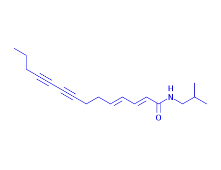 Molecular Structure of 502-57-8 (2,4-Tetradecadiene-8,10-diynamide, N-(2-methylpropyl)-, (E,E)-)