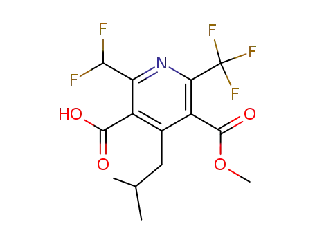 Molecular Structure of 97887-92-8 (3,5-Pyridinedicarboxylic acid,
2-(difluoromethyl)-4-(2-methylpropyl)-6-(trifluoromethyl)-, 5-methyl ester)