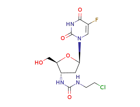Molecular Structure of 96699-70-6 (Uridine,
3'-[[[(2-chloroethyl)amino]carbonyl]amino]-2',3'-dideoxy-5-fluoro-)