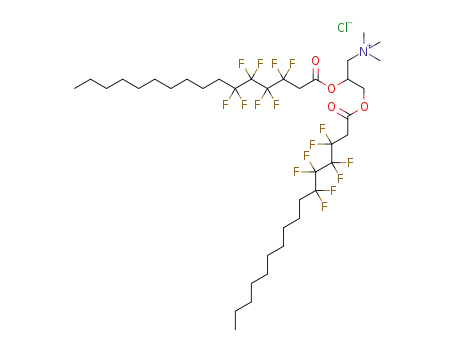Molecular Structure of 1208999-58-9 ((2,3-bis(3,3,4,4,5,5,6,6-octafluorohexadecanoyloxy)prop-1yl)-N,N,N-trimethylammonium chloride)