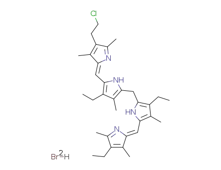 Molecular Structure of 130693-50-4 (8-(2-chloroethyl)-1,4,6-triethyl-1',2,3,5,7,8'-hexamethyl-ac-biladiene dihydrobromide)