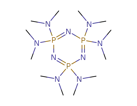 Molecular Structure of 974-68-5 (N,N',N'',N''',N'''',N'''''-(1,3,5,2,4,6-Triazatriphosphorine-2,2,4,4,6,6-hexayl)hexakis(dimethylamine))