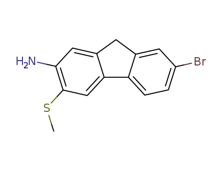 Molecular Structure of 97235-43-3 (7-bromo-3-(methylsulfanyl)-9H-fluoren-2-amine)
