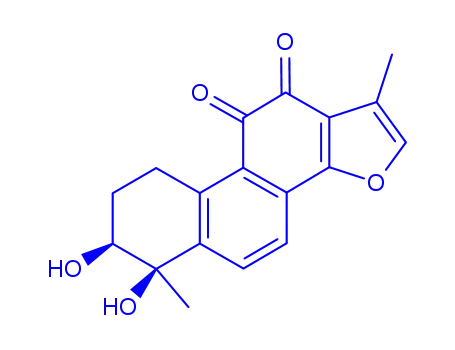 Molecular Structure of 97465-70-8 ((6R)-6,7,8,9-Tetrahydro-6β,7β-dihydroxy-1,6-dimethylphenanthro[1,2-b]furan-10,11-dione)