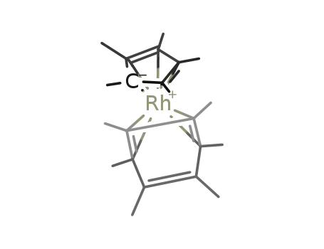 Molecular Structure of 97732-08-6 (Hexamethylbenzene(pentamethylcyclopentadienyl)rhodium(I))
