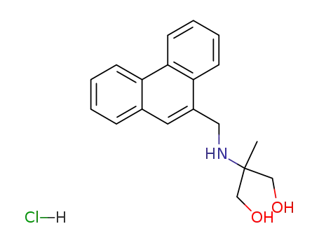 Molecular Structure of 96404-20-5 (1,3-Propanediol, 2-methyl-2-((9-phenanthrenylmethyl)amino)-, hydrochlo ride)