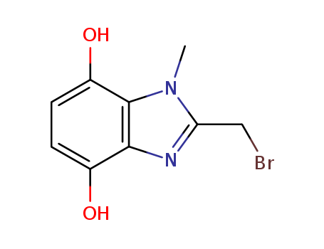 Molecular Structure of 99922-37-9 (1H-Benzimidazole-4,7-diol, 2-(bromomethyl)-1-methyl-)