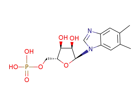 Molecular Structure of 975-91-7 (N(1)-(5-phosphoribosyl)-5,6-dimethylbenzimidazole)