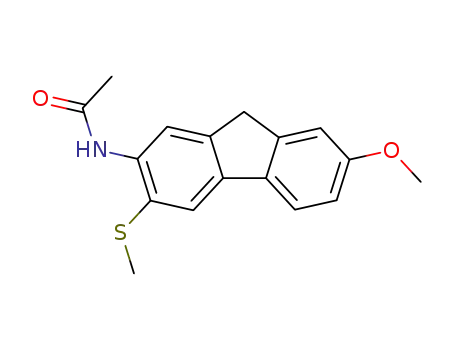 Molecular Structure of 97235-40-0 (N-[7-methoxy-3-(methylsulfanyl)-9H-fluoren-2-yl]acetamide)