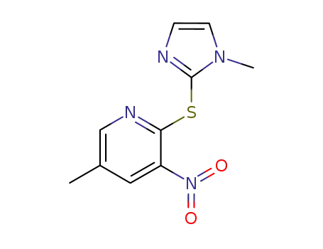 Molecular Structure of 96592-36-8 (3-nitro-5-methyl-2-[(1-methyl-1H-imidazol-2-yl)sulfanyl]pyridine)