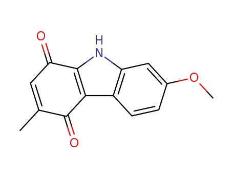 Molecular Structure of 110519-58-9 (1H-Carbazole-1,4(9H)-dione, 7-methoxy-3-methyl-)