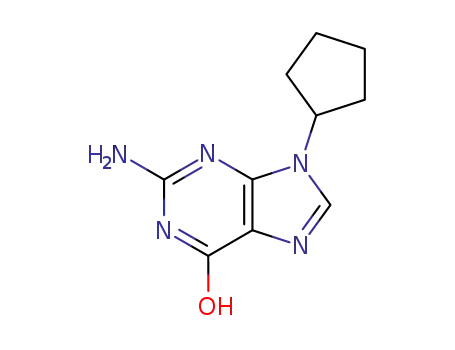 Molecular Structure of 94489-24-4 (2-amino-9-cyclopentyl-3,9-dihydro-6H-purin-6-one)