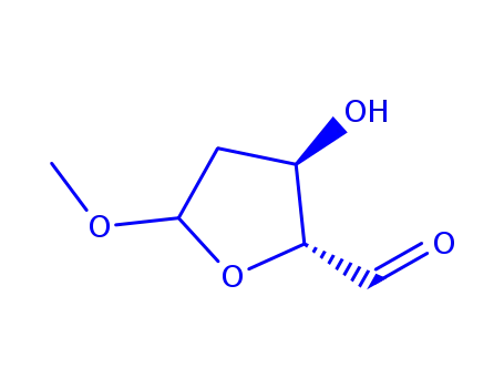 Molecular Structure of 98050-07-8 (beta-D-threo-Pentodialdo-1,4-furanoside, methyl 2-deoxy- (9CI))