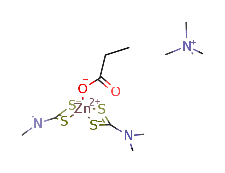 Molecular Structure of 75642-72-7 (tetramethylammonium bis(dimethyldithiocarbamato)propionatozincate)