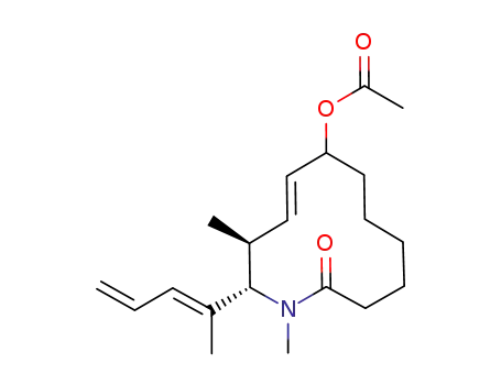Molecular Structure of 1072091-44-1 ((2S,3S,4E)-1,3-dimethyl-2-[(1E)-1-methylbuta-1,3-dien-1-yl]-12-oxoazacylododec-4-en-6-yl acetate)