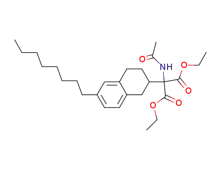 Molecular Structure of 945632-81-5 (Propanedioic acid, 2-(acetylaMino)-2-(1,2,3,4-tetrahydro-6-octyl-2-naphthalenyl)-, 1,3-diethyl ester)
