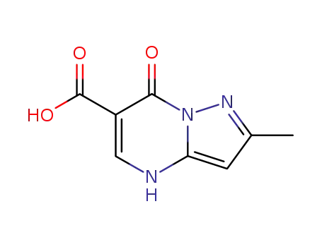 Molecular Structure of 98555-13-6 (2-methyl-7-oxo-4,7-dihydropyrazolo[1,5-a]pyrimidine-6-carboxylic acid(SALTDATA: FREE))