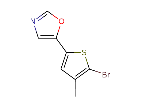 Molecular Structure of 945392-07-4 (OXAZOLE, 5-(5-BROMO-4-METHYL-2-THIENYL)-)