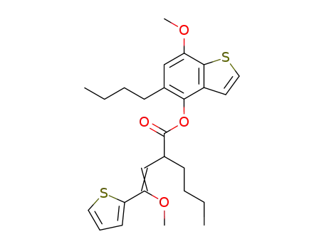 2-((Z)-2-Methoxy-2-thiophen-2-yl-vinyl)-hexanoic acid 5-butyl-7-methoxy-benzo[b]thiophen-4-yl ester