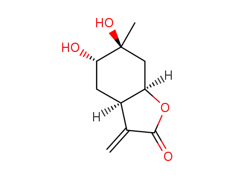 Molecular Structure of 1170967-38-0 ((3aR,5S,6S,7aR)-5,6-dihydroxy-6-methyl-3-methylenehexahydrobenzofuran-2(3H)-one)