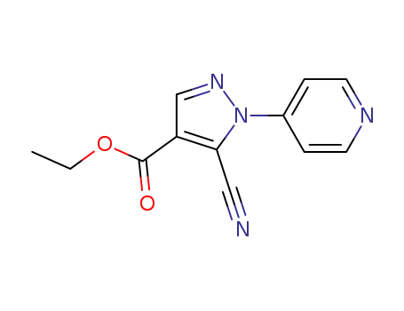 Molecular Structure of 98476-15-4 (ethyl 5-cyano-1-(pyridin-4-yl)-1H-pyrazole-4-carboxylate)
